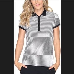 NWOT Women's Nike Golf Dri-FIT Victory Stripe Polo in Black and White size XS